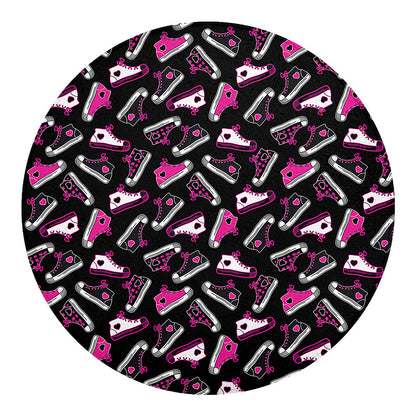 Emo Shoes Pattern Print Round Blanket