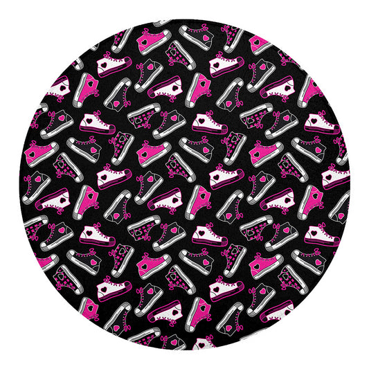 Emo Shoes Pattern Print Round Blanket