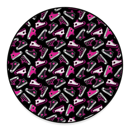 Emo Shoes Pattern Print Round Floor Mat