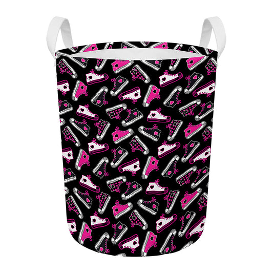Emo Shoes Pattern Print Round Laundry Basket