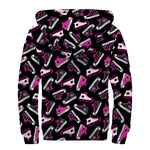 Emo Shoes Pattern Print Sherpa Lined Zip Up Hoodie