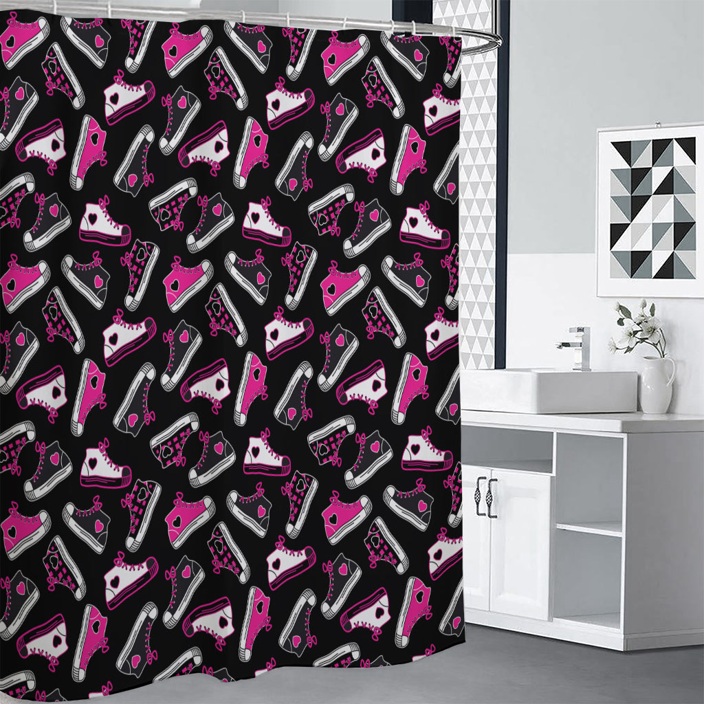 Emo Shoes Pattern Print Shower Curtain
