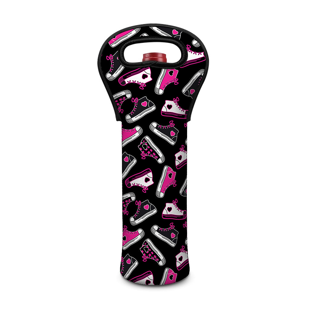 Emo Shoes Pattern Print Single Neoprene Wine Tote