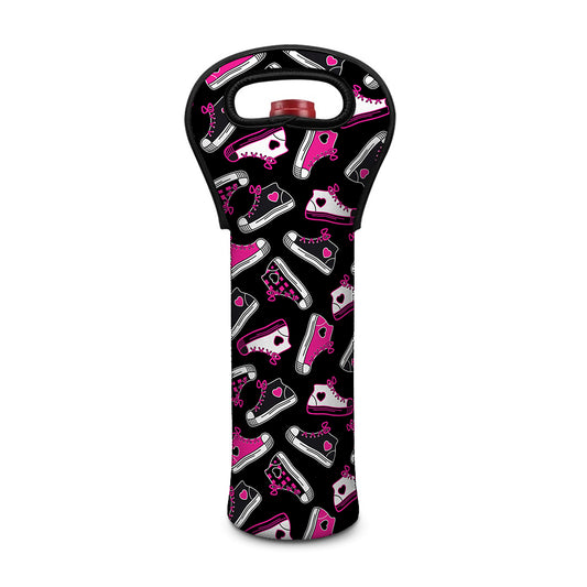 Emo Shoes Pattern Print Single Neoprene Wine Tote