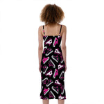 Emo Shoes Pattern Print Slim Fit Midi Cami Dress