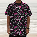 Emo Shoes Pattern Print Textured Short Sleeve Shirt