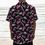 Emo Shoes Pattern Print Textured Short Sleeve Shirt