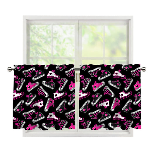 Emo Shoes Pattern Print Tier Curtains