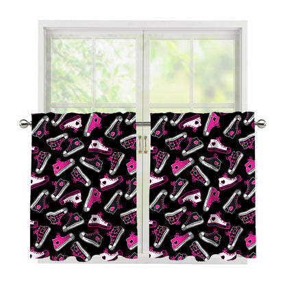 Emo Shoes Pattern Print Tier Curtains