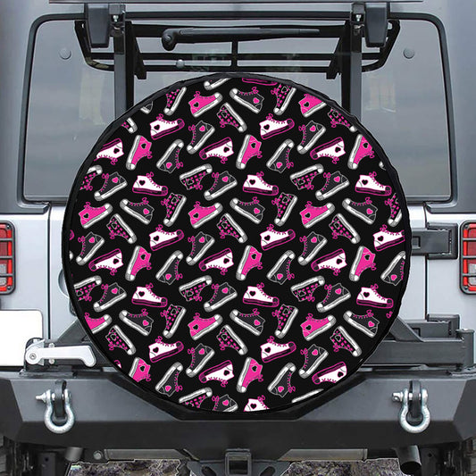 Emo Shoes Pattern Print Tire Cover