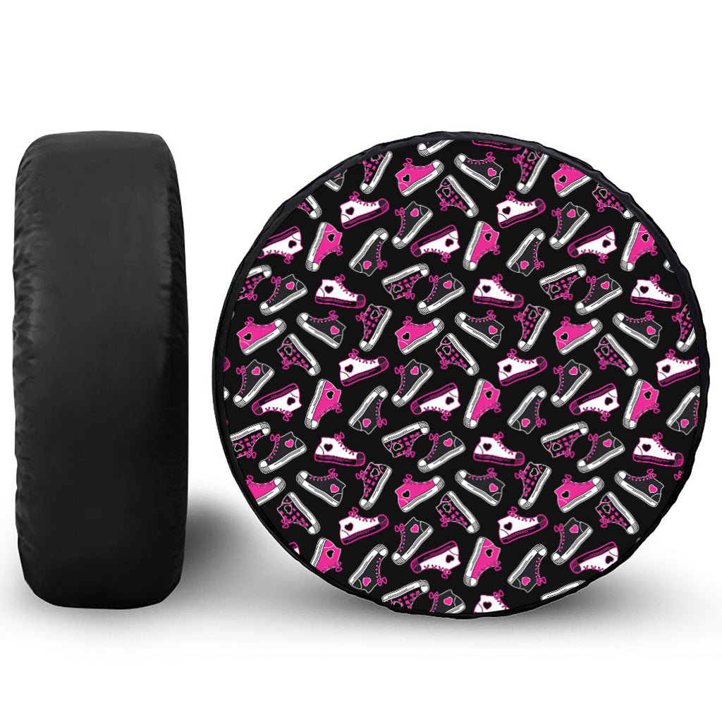 Emo Shoes Pattern Print Tire Cover