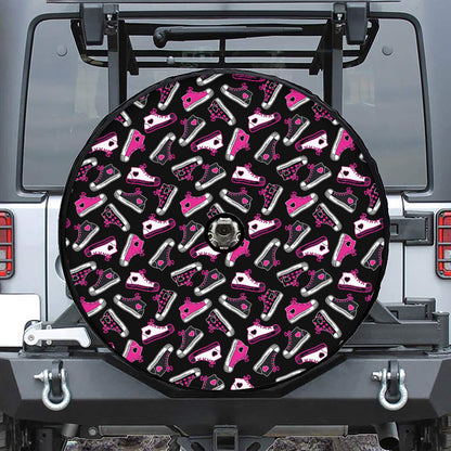 Emo Shoes Pattern Print Tire Cover With Camera Hole