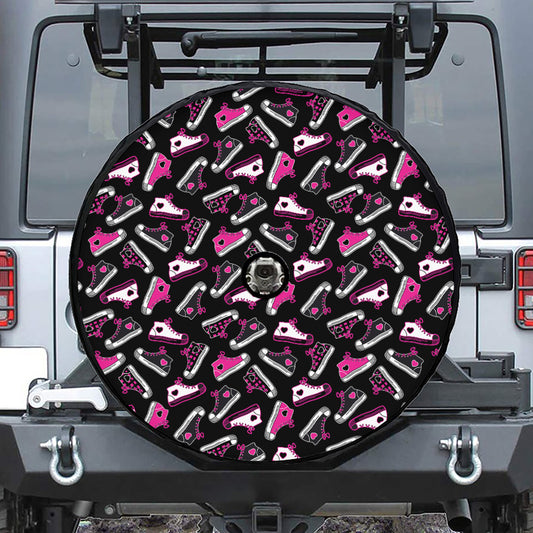 Emo Shoes Pattern Print Tire Cover With Camera Hole