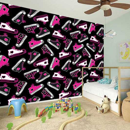 Emo Shoes Pattern Print Wall Sticker