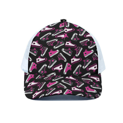 Emo Shoes Pattern Print White Mesh Trucker Cap
