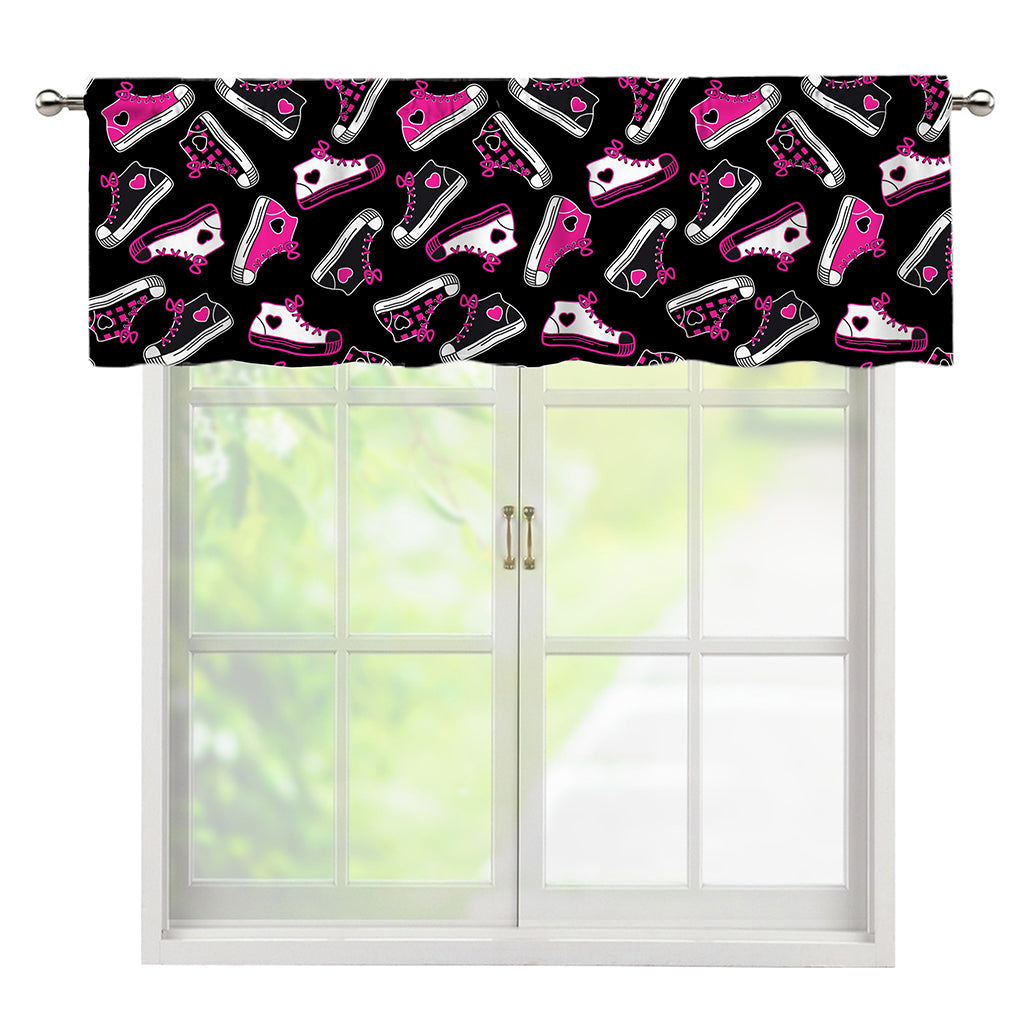Emo Shoes Pattern Print Window Valance