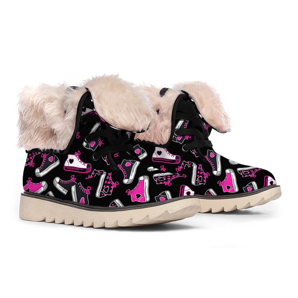 Emo Shoes Pattern Print Winter Boots