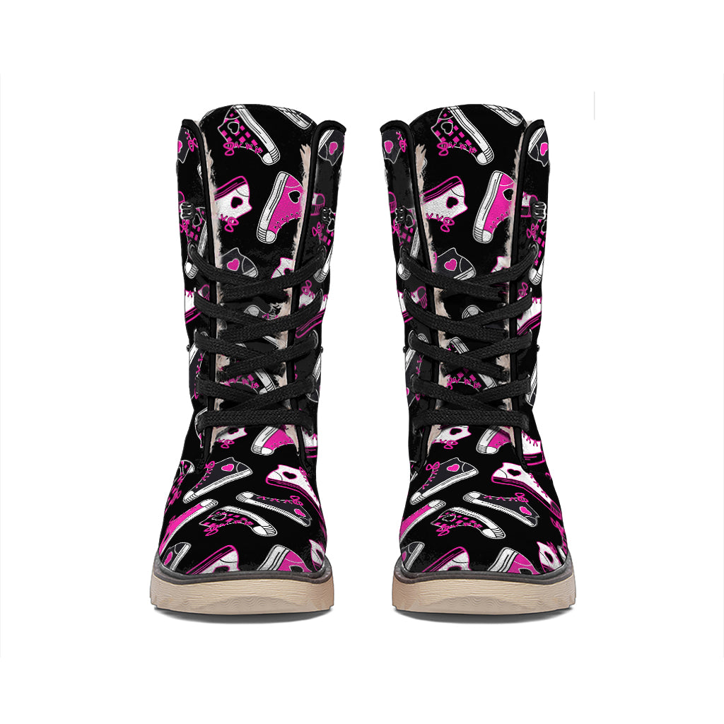 Emo Shoes Pattern Print Winter Boots