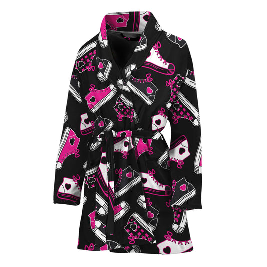 Emo Shoes Pattern Print Women's Bathrobe