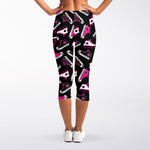 Emo Shoes Pattern Print Women's Capri Leggings