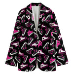 Emo Shoes Pattern Print Women's Cotton Blazer