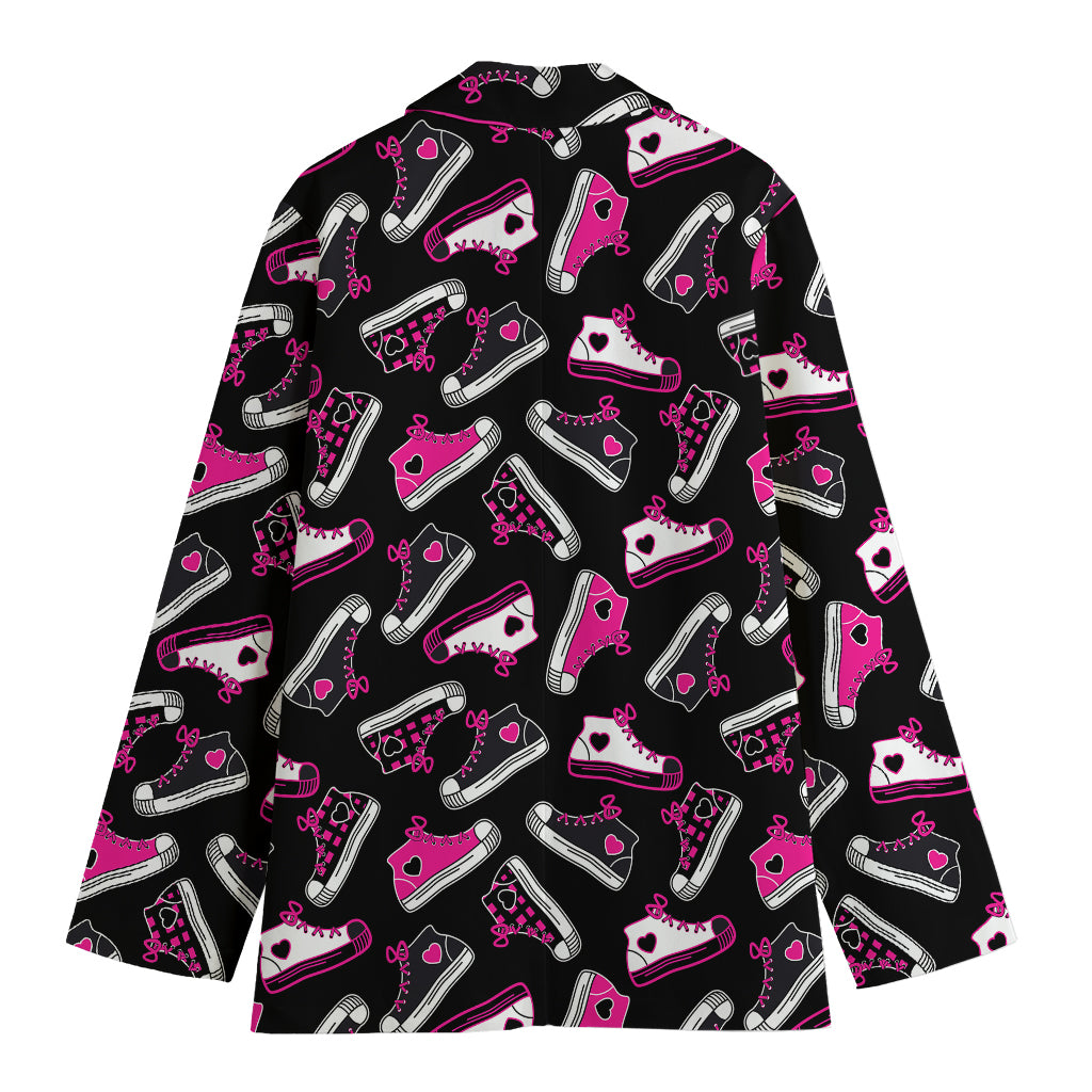Emo Shoes Pattern Print Women's Cotton Blazer