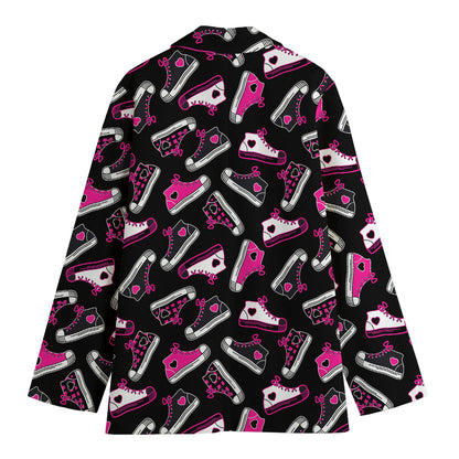 Emo Shoes Pattern Print Women's Cotton Blazer