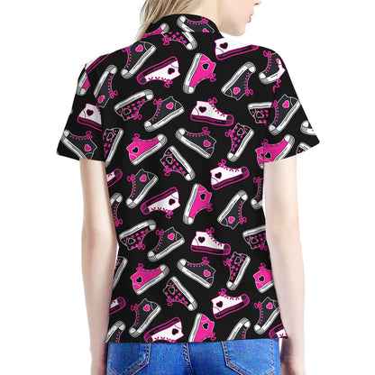 Emo Shoes Pattern Print Women's Polo Shirt