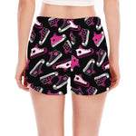Emo Shoes Pattern Print Women's Split Running Shorts