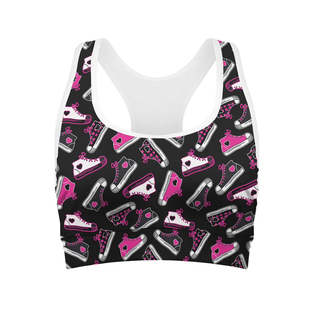 Emo Shoes Pattern Print Women's Sports Bra