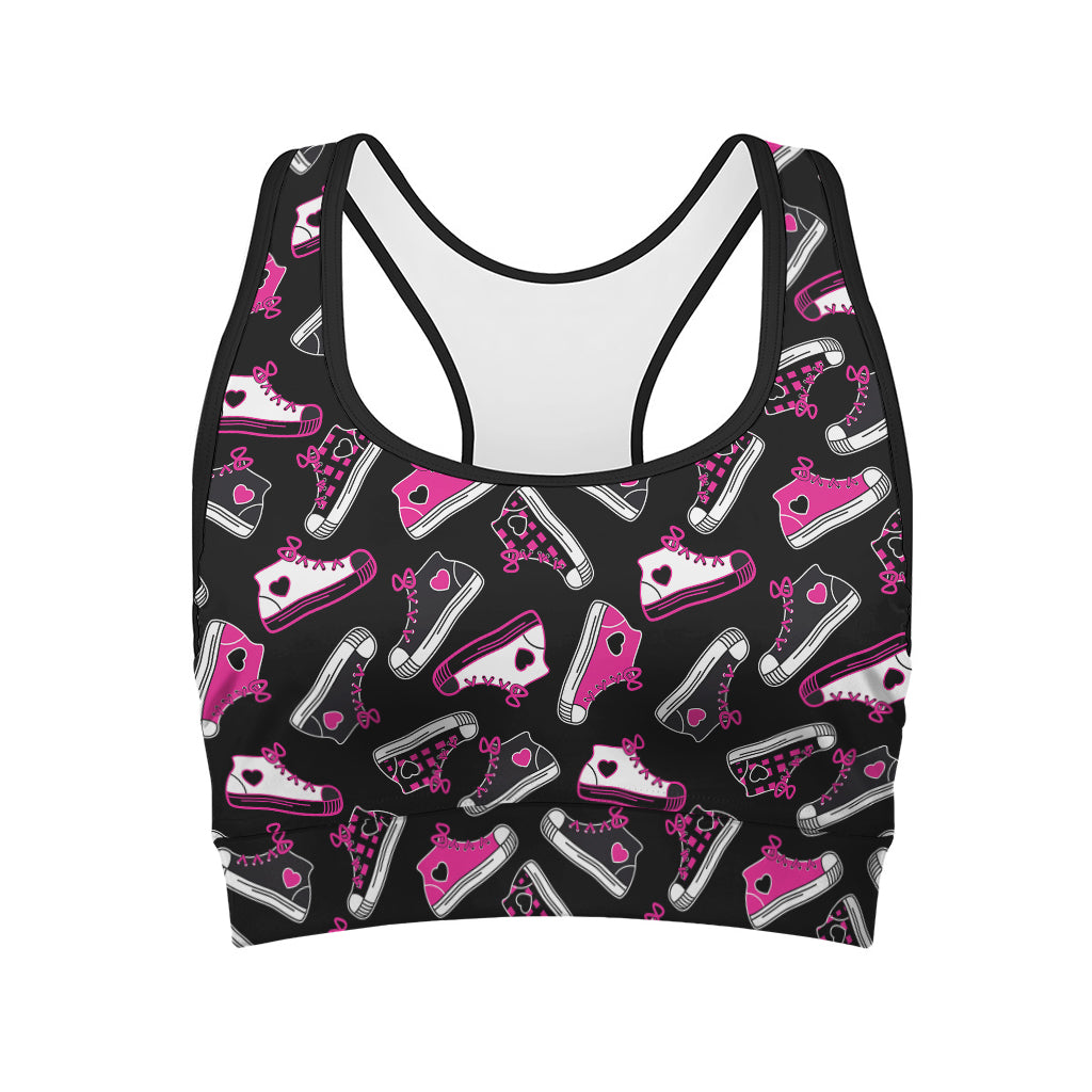 Emo Shoes Pattern Print Women's Sports Bra
