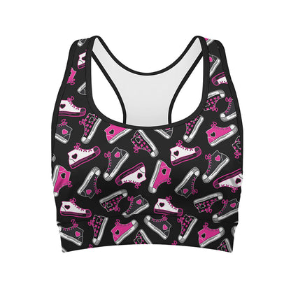 Emo Shoes Pattern Print Women's Sports Bra