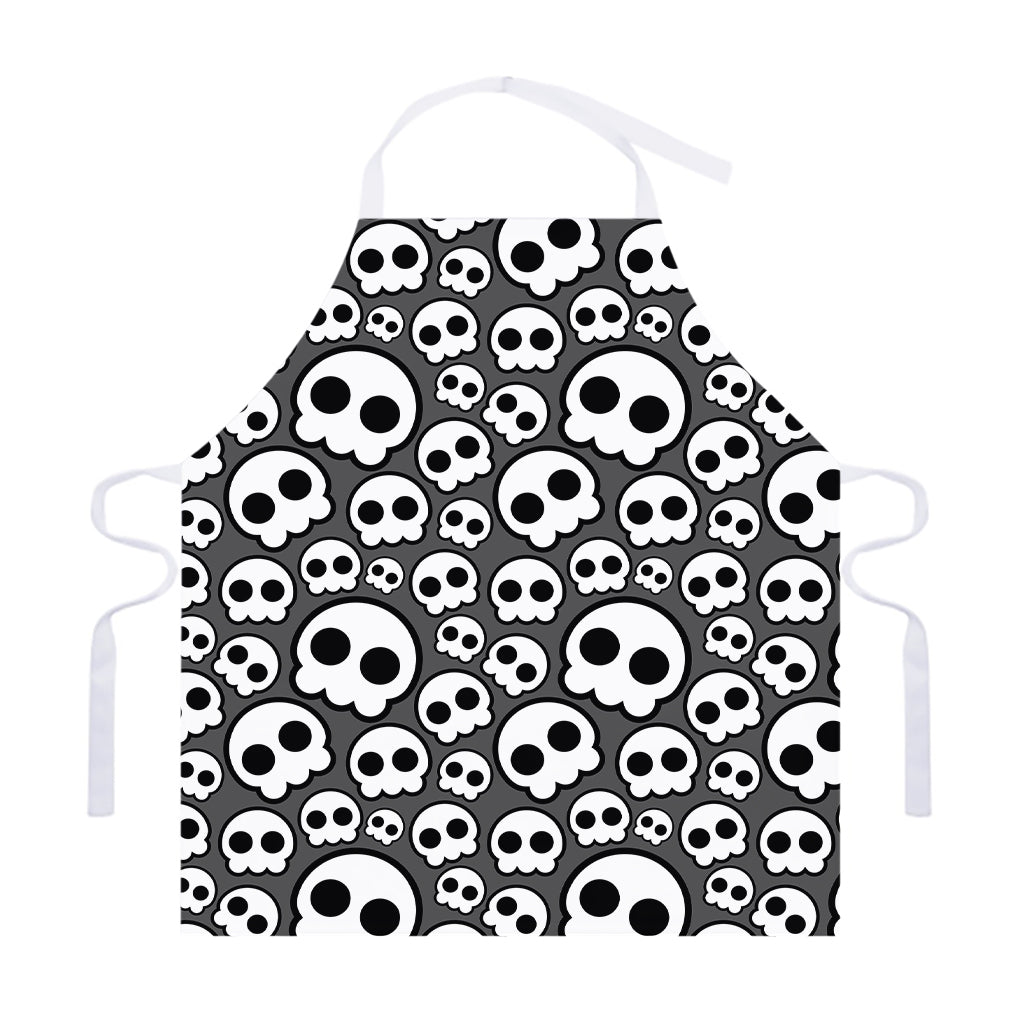 Emo Skull Pattern Print Adjustable Apron