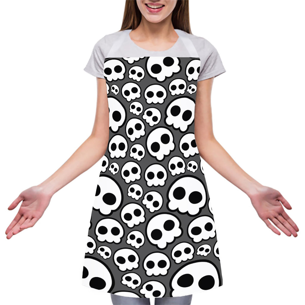Emo Skull Pattern Print Adjustable Apron