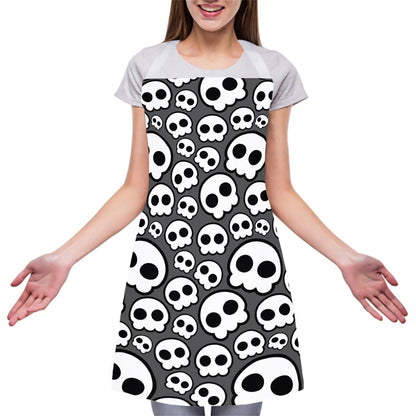Emo Skull Pattern Print Adjustable Apron