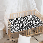 Emo Skull Pattern Print Baby Crib Sheet