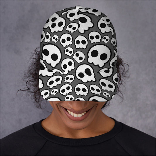 Emo Skull Pattern Print Baseball Cap
