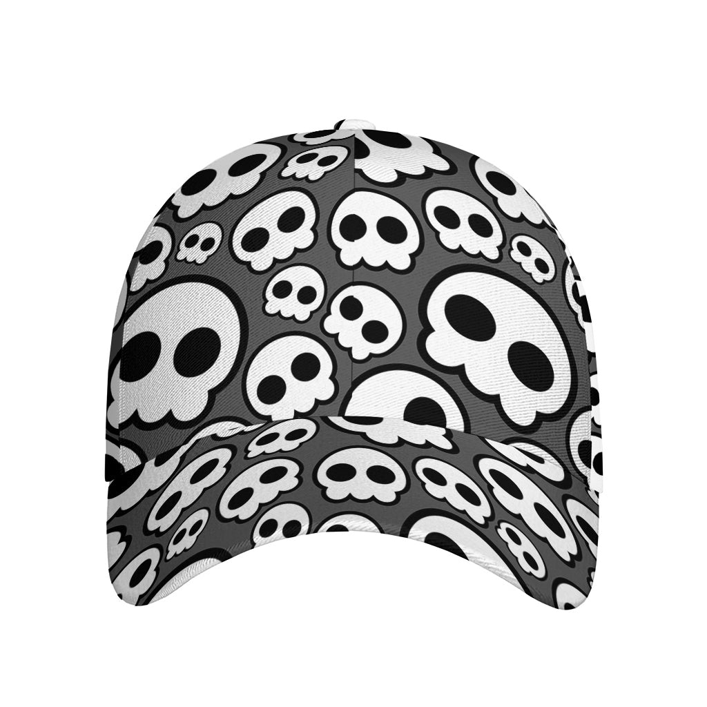 Emo Skull Pattern Print Baseball Cap