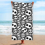 Emo Skull Pattern Print Beach Towel