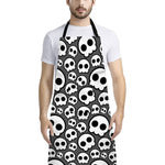 Emo Skull Pattern Print Bib Apron With Pocket