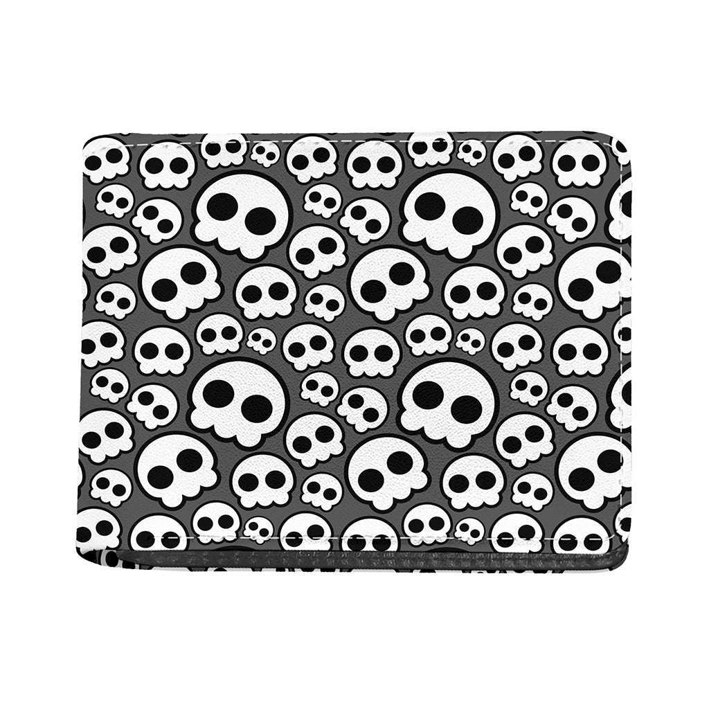 Emo Skull Pattern Print Bifold Wallet