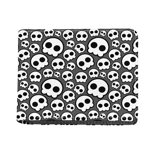 Emo Skull Pattern Print Bifold Wallet