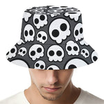 Emo Skull Pattern Print Bucket Hat
