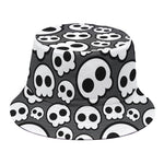 Emo Skull Pattern Print Bucket Hat