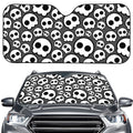 Emo Skull Pattern Print Car Windshield Sun Shade
