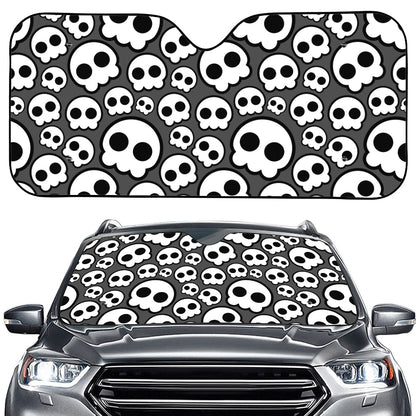 Emo Skull Pattern Print Car Windshield Sun Shade