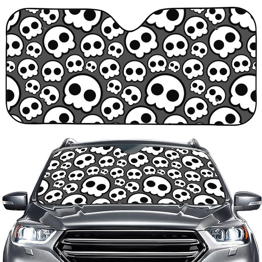 Emo Skull Pattern Print Car Windshield Sun Shade
