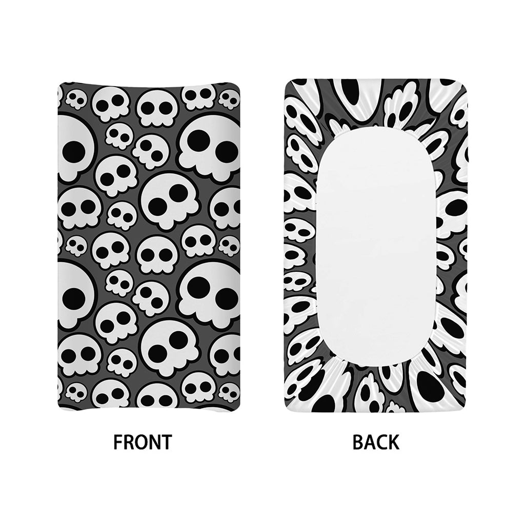 Emo Skull Pattern Print Changing Pad Cover