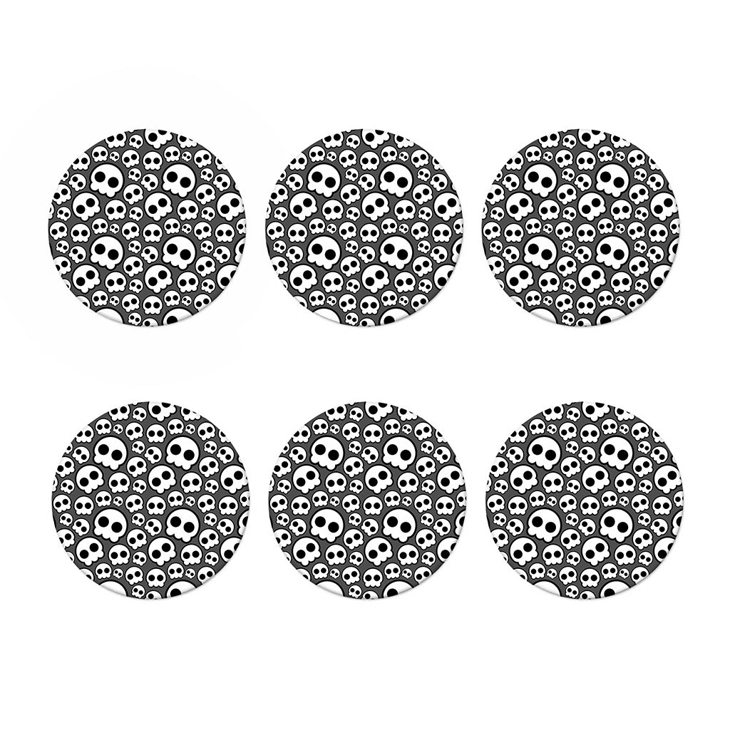 Emo Skull Pattern Print Coaster Set