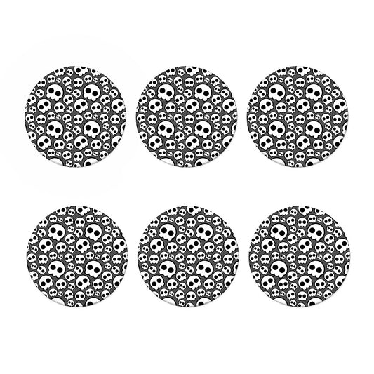 Emo Skull Pattern Print Coaster Set
